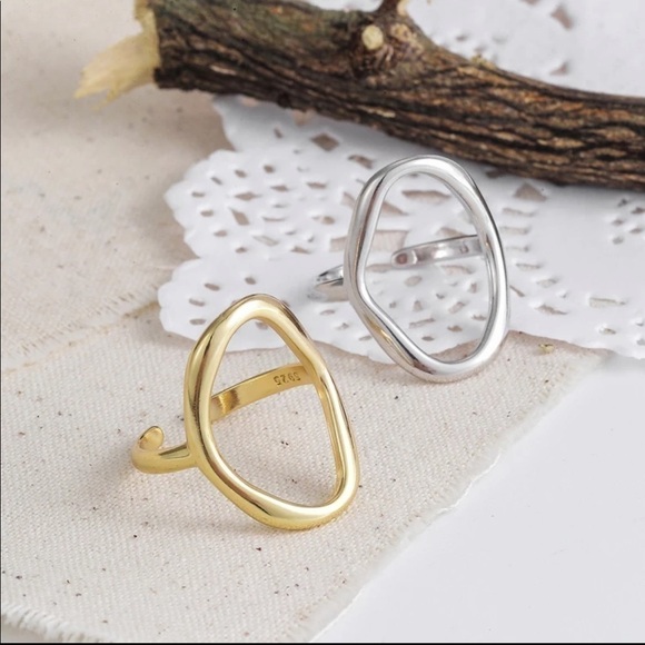 COPY - 🎉HP🎉 NEW Gold/925 Sterling Silver open Oval Ring - Picture 8 of 13